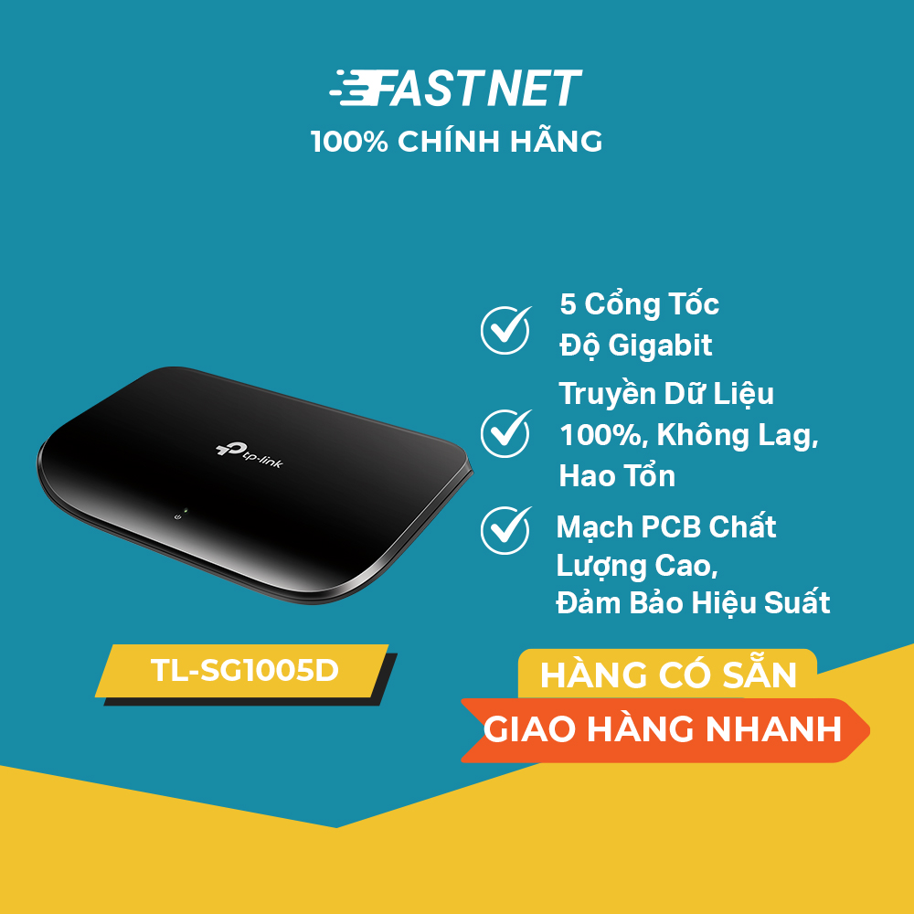 Bộ chia tín hiệu tp-link tl-sg1005d switch gigabit 5 cổng rj45 10/100/1000 mbps- hãng phân phối chính thức