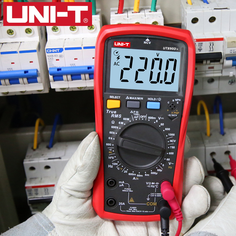 【Hàng Có Sẵn】 UNI-T Đồng Hồ Vạn Năng Kỹ Thuật Số UNI T, Máy Đo Nhiệt Độ Điện Dung Tần Số AC DC Phạm Vi Thủ Công RMS UT890C UT890D + Đèn Nền