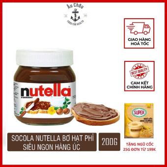 Nutella socola Úc hạt phỉ 200g phết sandwich, biscuits vị ngọt dịu cực ngon date mới