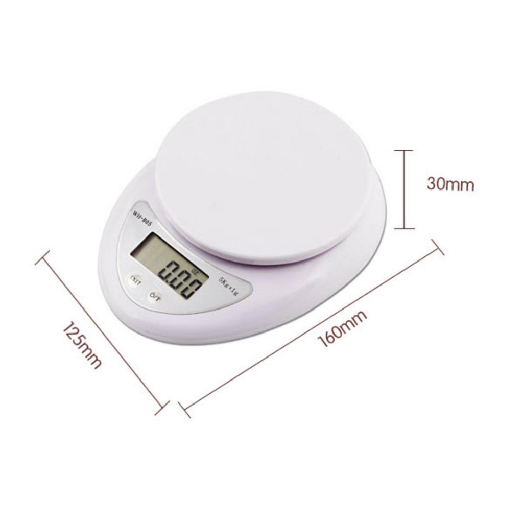 Cân điện tử thực phẩm cho nhà bếp 5kg - cân tiểu ly điện tử kèm pin siêu tiện lợi
