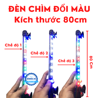 Đèn bể cá kích thước 80cm - 100cm ĐÈN CHÌM ĐỔI MÀU 3 chế độ sáng