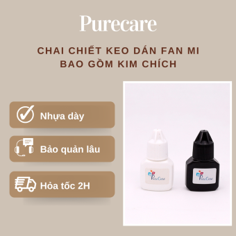 Chai nhựa 5ml chiết keo nối mi fan volume màu trắng/đen, có kèm kim chích - Eyelash Glue Eyelash Extension Adhesive