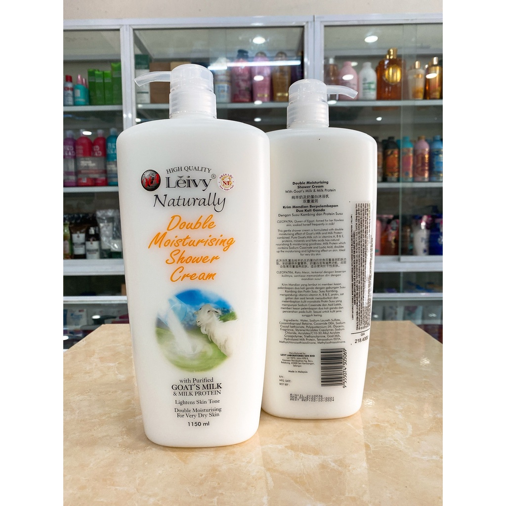 Sữa tắm trắng da, dưỡng ẩm Leivy Tinh chất sữa dê chai 1150ml