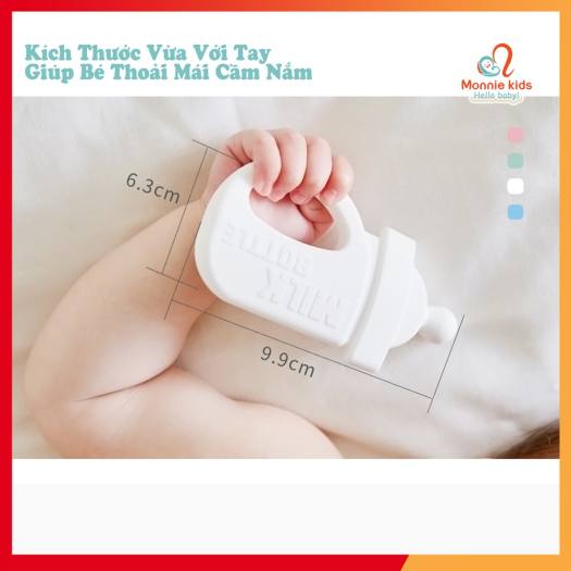 Gặm Nướu 🍼 MILK BOTTLE 🍼 HÀN QUỐC, Platinum Silicone, Tặng Kèm Hộp Đựng