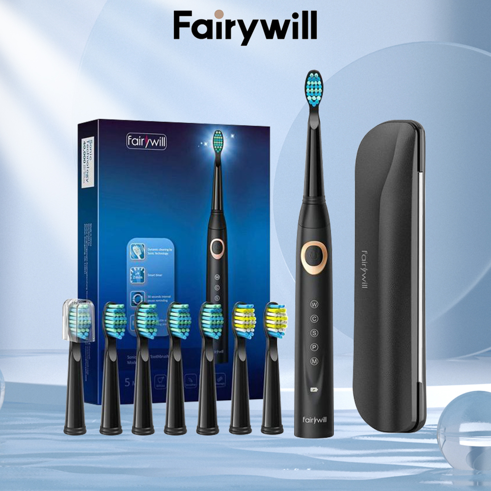 Fairywill Electric Toothbrush for Adults and Kids 5 Modes 10 Dupont Brush