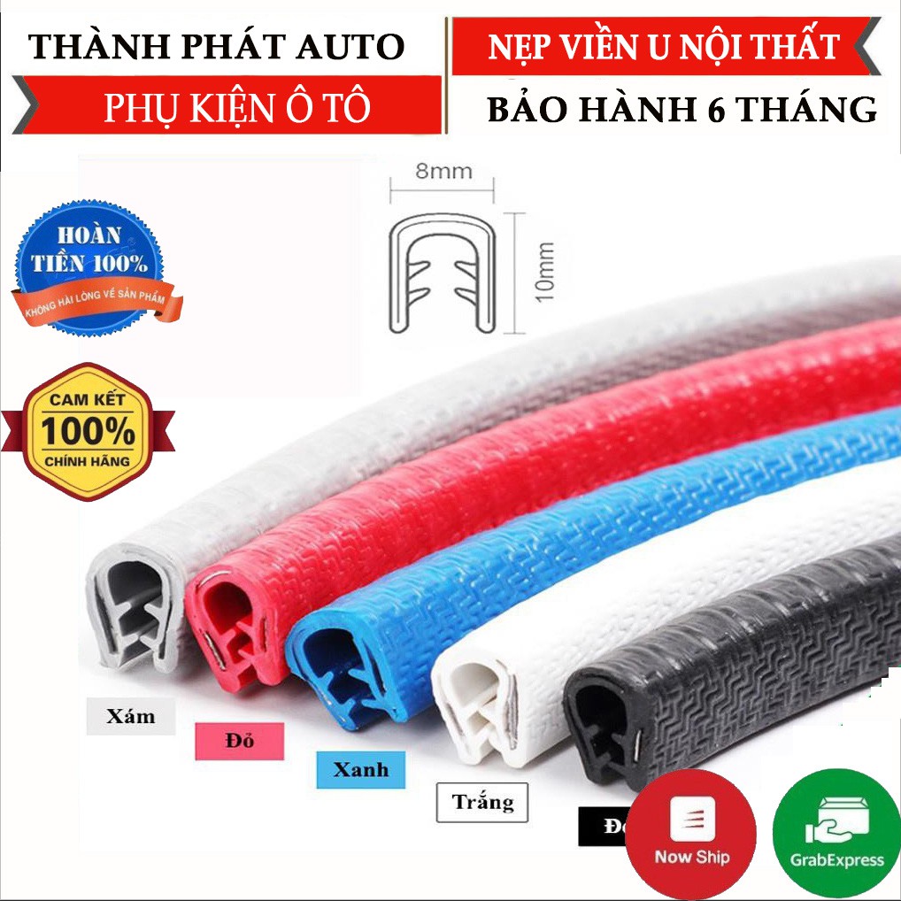 [HCM]cuộn 5m gioăng cao su nẹp viền cửa chữ U lõi thép chống va đập trầy xước cánh cửa ô tô