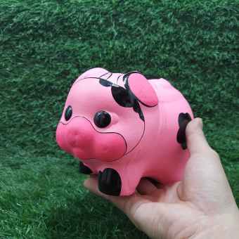 Ống Heo Tiết Kiệm Tiền Nhỏ mẫu Bò Sữa màu Hồng cute –Heo Đất Tiết Kiệm Tiền đẹp – Lợn Đất Tiết Kiệm Tiền làm quà sinh nhật – Mang lại may mắn tài lộc
