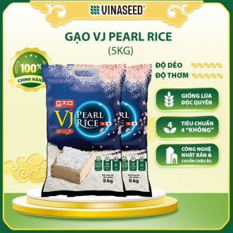 Combo 2 Gạo VJ Pearl Rice Vinaseed túi 5kg - Sản xuất theo công nghệ Nhật Bản thơm mùi lá dứa