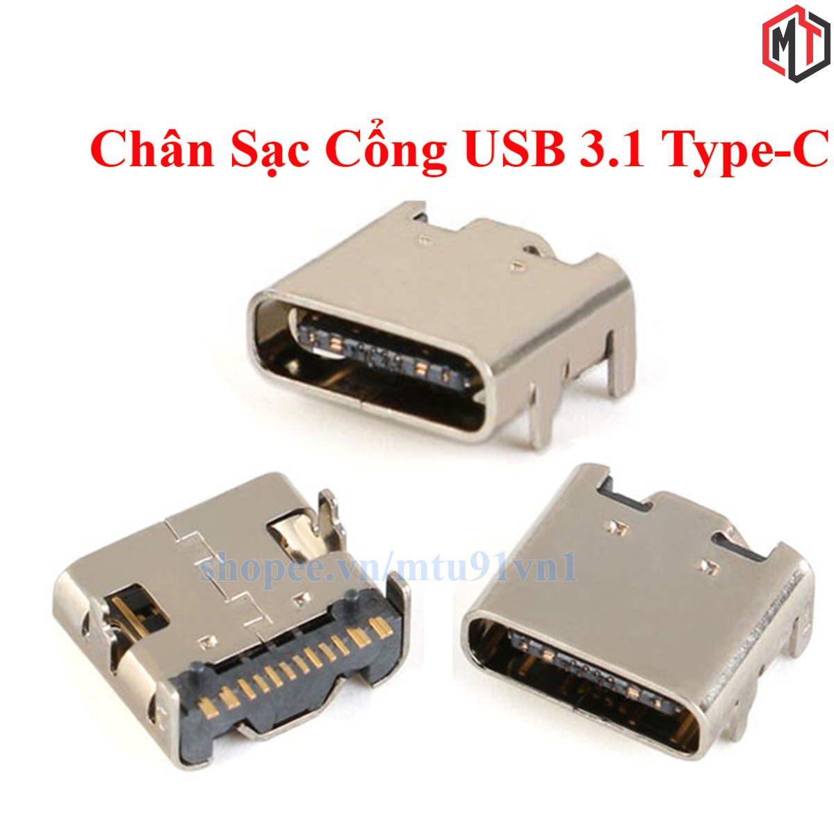 (4 Cái) - Chân Sạc Cổng USB 3.1 Type-C 6P - 16P SMD