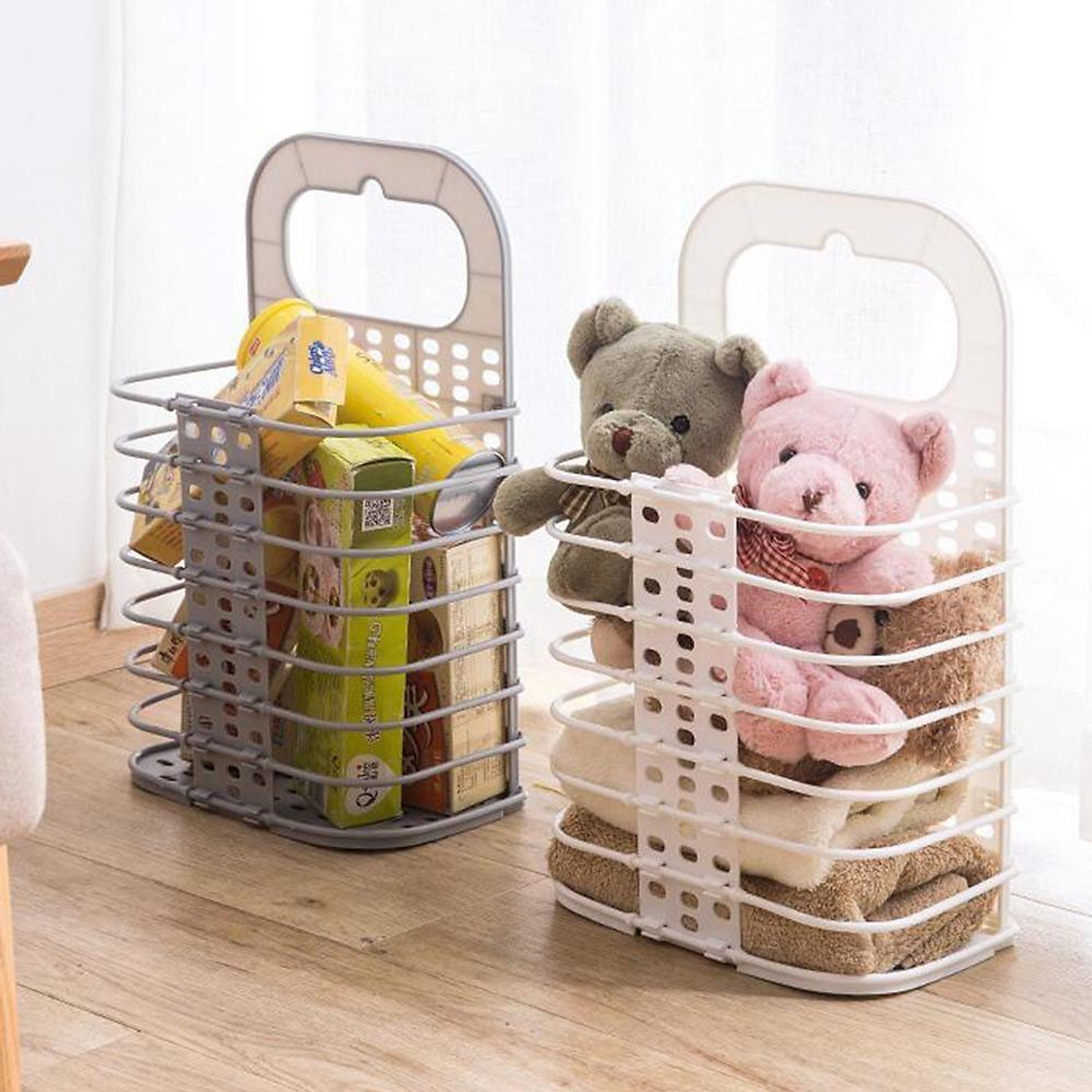 Giỏ nhựa treo đựng đồ đa năng gấp gọn thông minh với chất liệu cứng cáp - bền chắc
