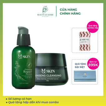 Serum tái tạo và phục hồi da & bột rửa mặt nhân sâm xóa thâm, nám se khít chân lông, da không đều màu - Beauty at home