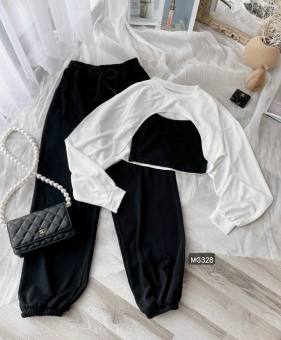 SET QUẦN JOGGER + SET ÁO 2 MÓN CROPTOP CUT OUT
