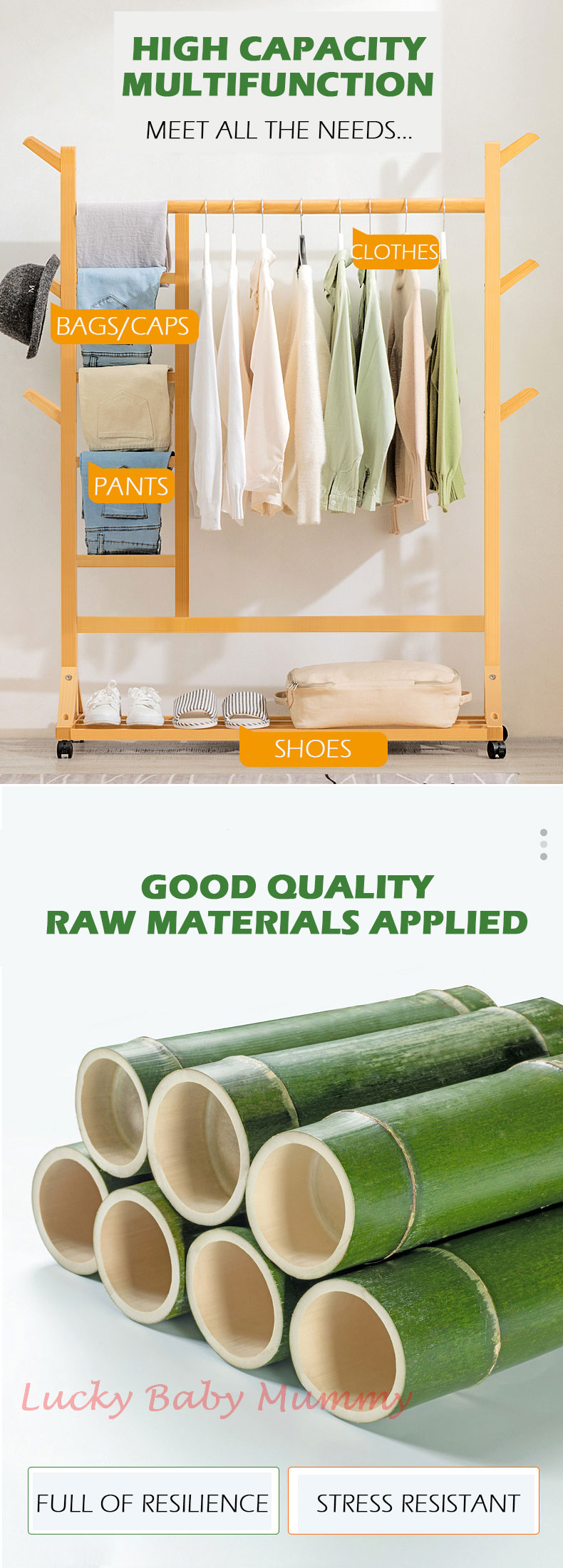 DIY bamboo clothes rack