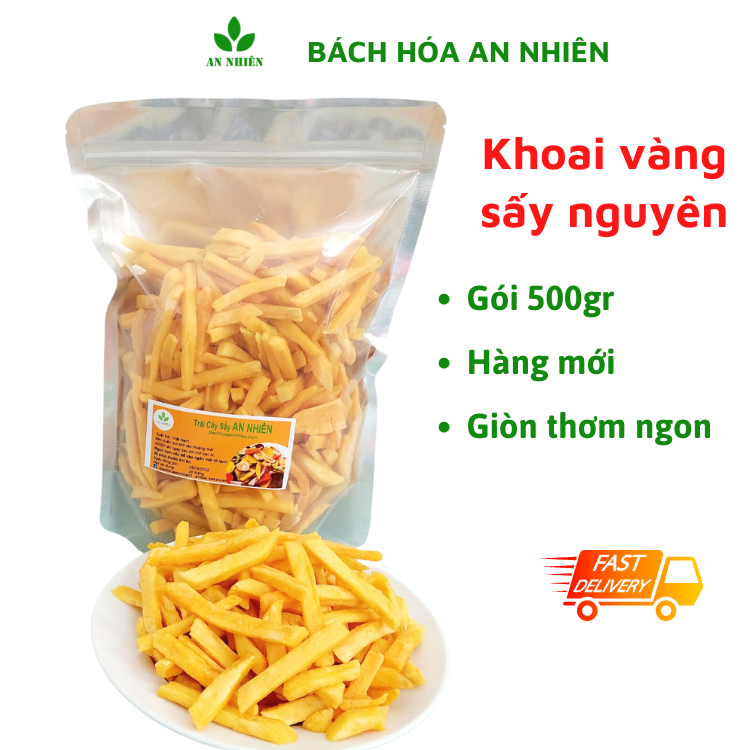 Khoai lang sấy khoai vàng nguyên An Nhiên giòn ngon 500gr