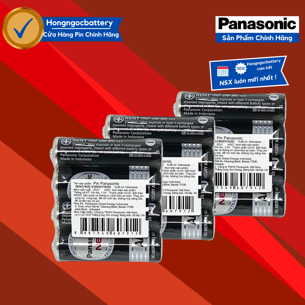 Bộ 12 pin aa panasonic r6nt 1,5v - hàng chính hãng