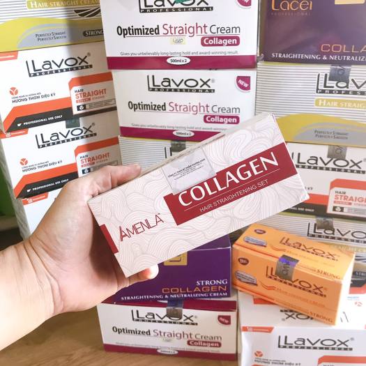 Thuốc duỗi tóc lavox, Lacei, Collagen phục hồi tóc [200mlx2]