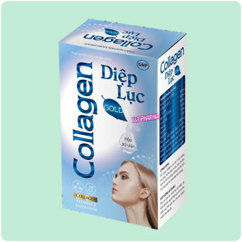 Viên Uống D.iệp Lục Ca.llagen Gold- giúp giữ dáng đẹp da, tăng cường sức khỏe- Hộp 30 viên- Xanh đậm
