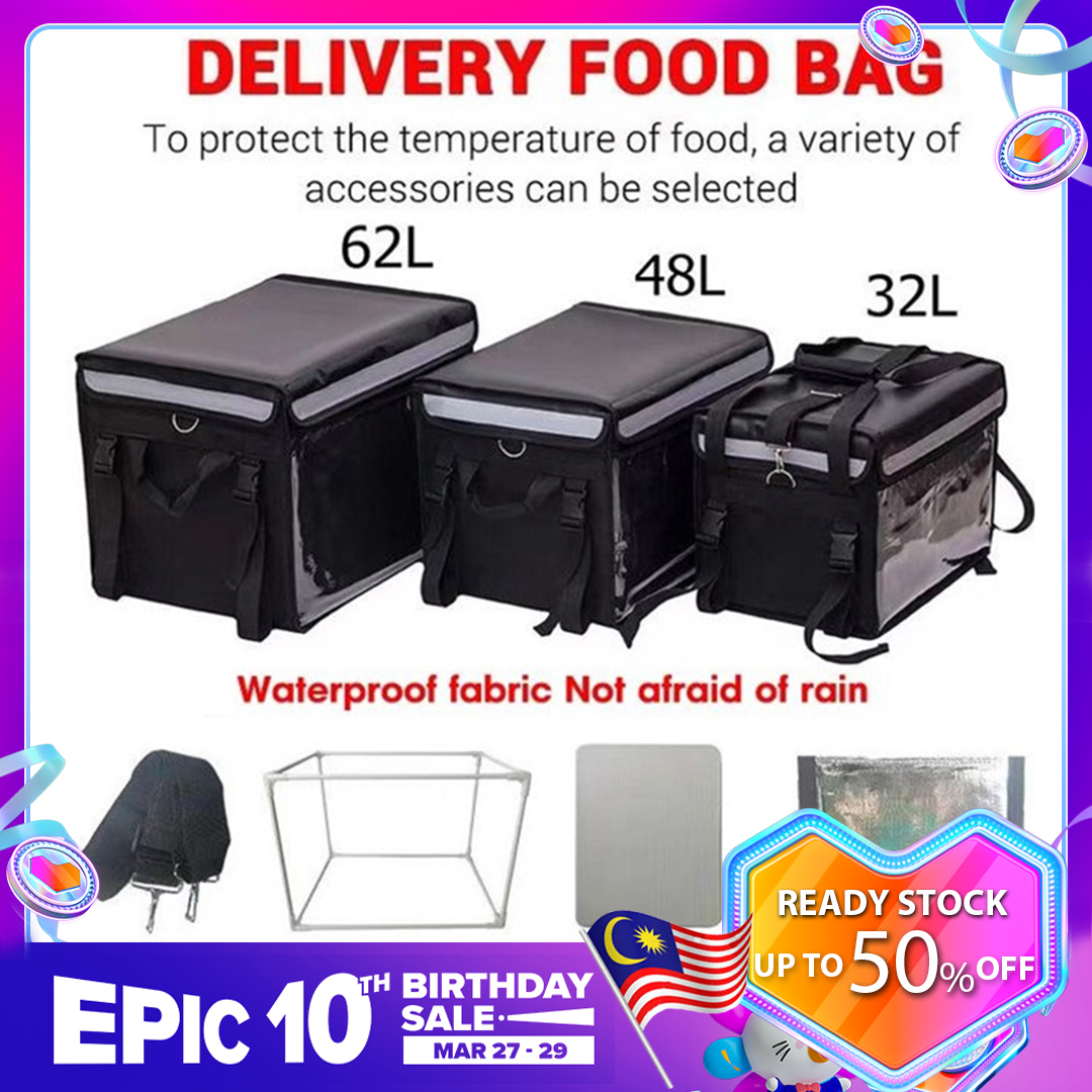 Gambar OTA?Ready Stock?Food Delivery Bag 22L 32L 48L 62L Thermal Insulated Bag Lunch Cooler Bags Folding Picnic Portable Carrier Insulated Bag Takeaway Motorcycle Waterproof Box insulated bag motorcycle transport bag?????