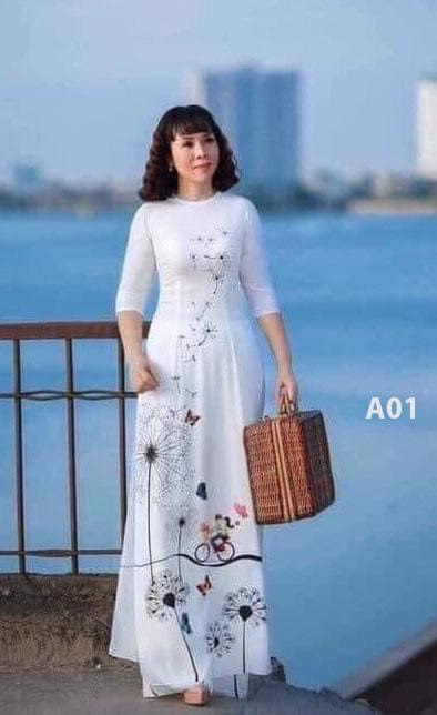 Áo dài may sẵn (cổ tròn tay lở, cổ 2p tay lở hoặc tay dài)