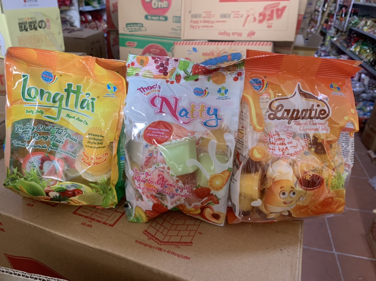 Thạch rau câu/sữa chua/caramen Long Hải túi 450g