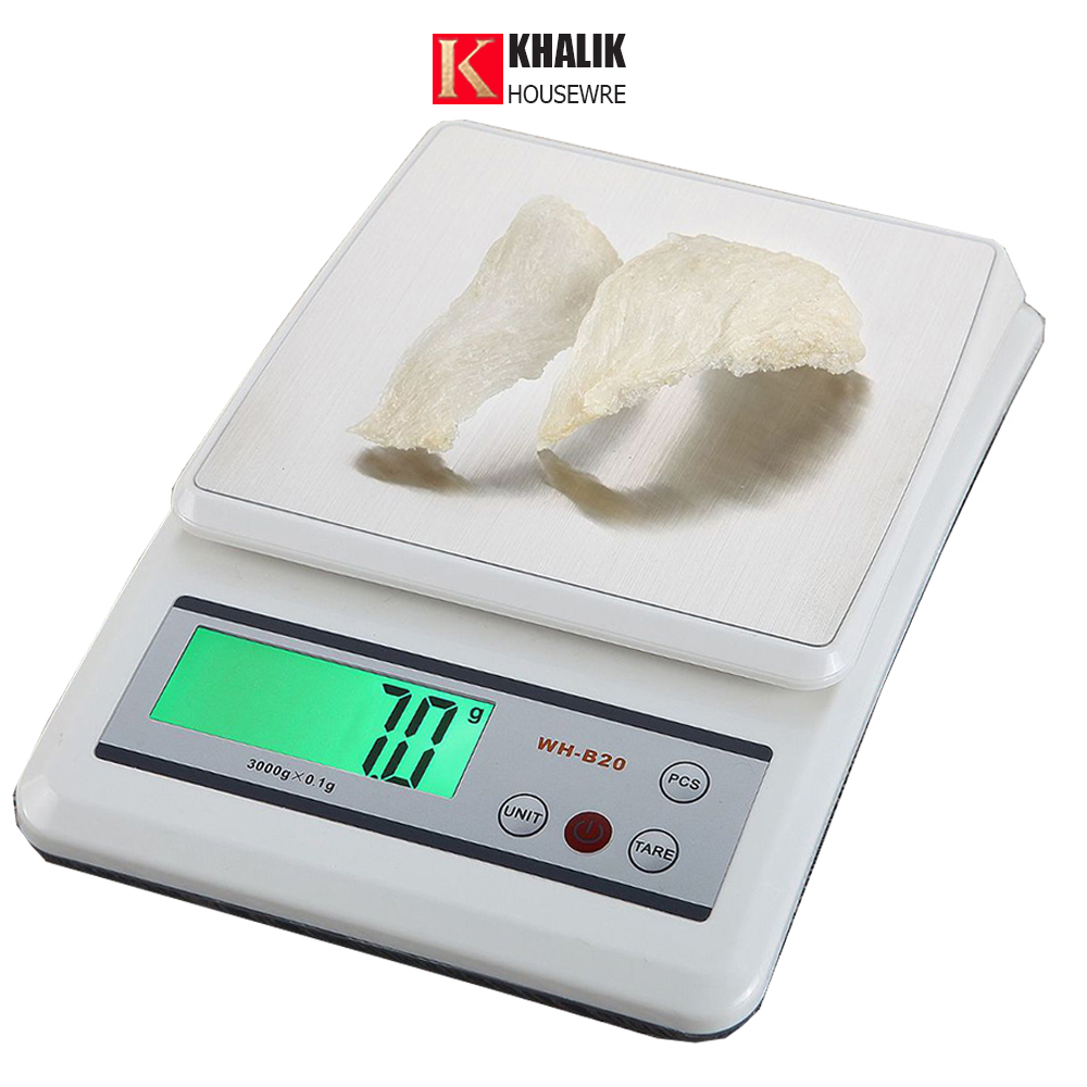 Cân điện tử nhà bếp 3kg 10kg KHALIK WH-B20 có chức năng đếm dùng pin độ chính xác cao, cân chuyên dùng cân yến - Fullbox