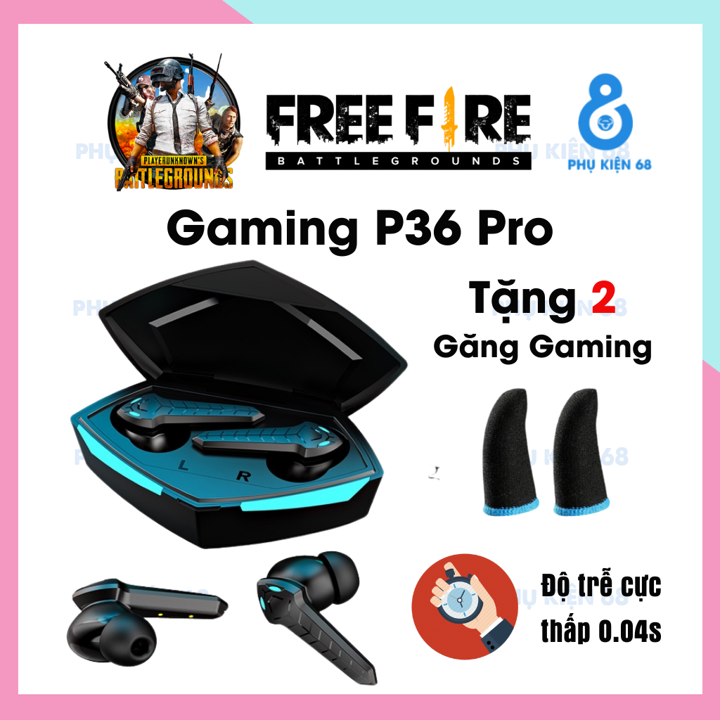 Tai nghe bluetooth 5.2 Gaming P36, P30 TWS, Âm thanh HIFI cao cấp, Bluetooth 5.0, Chống ồn ANC