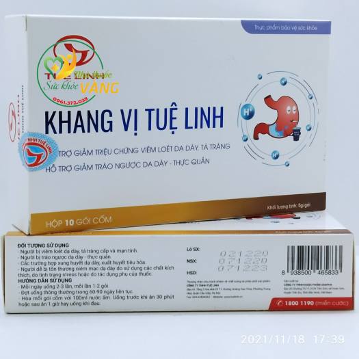 Khang Vị Tuệ Linh hộp 10 gói giảm triệu chứng viêm loét dạ dày, tá tràng