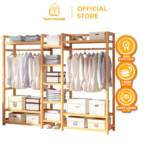 [VOUCHER FREESHIP 50K] Tủ/Kệ treo quần áo lắp ráp đa năng Tâm House-KT011