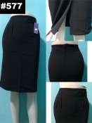 Highwaist Office Work Skirt Elegant Knee Length Pleated Pencil Skirt back edge cut design and zipper