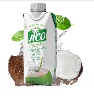 1 HỘP NƯỚC DỪA XIÊM VICO FRESH 330ML. - MUA 2 HỘP TẶNG 1 KHẨU TRANG VICO FRESH