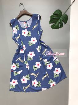 Váy lanh - Đầm ngủ mặc nhà tole lanh SHOP5SAO có túi (45-70kg)