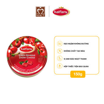 Kẹo ngậm trái cây KALFANY - Vị anh đào - hộp thiếc 150g