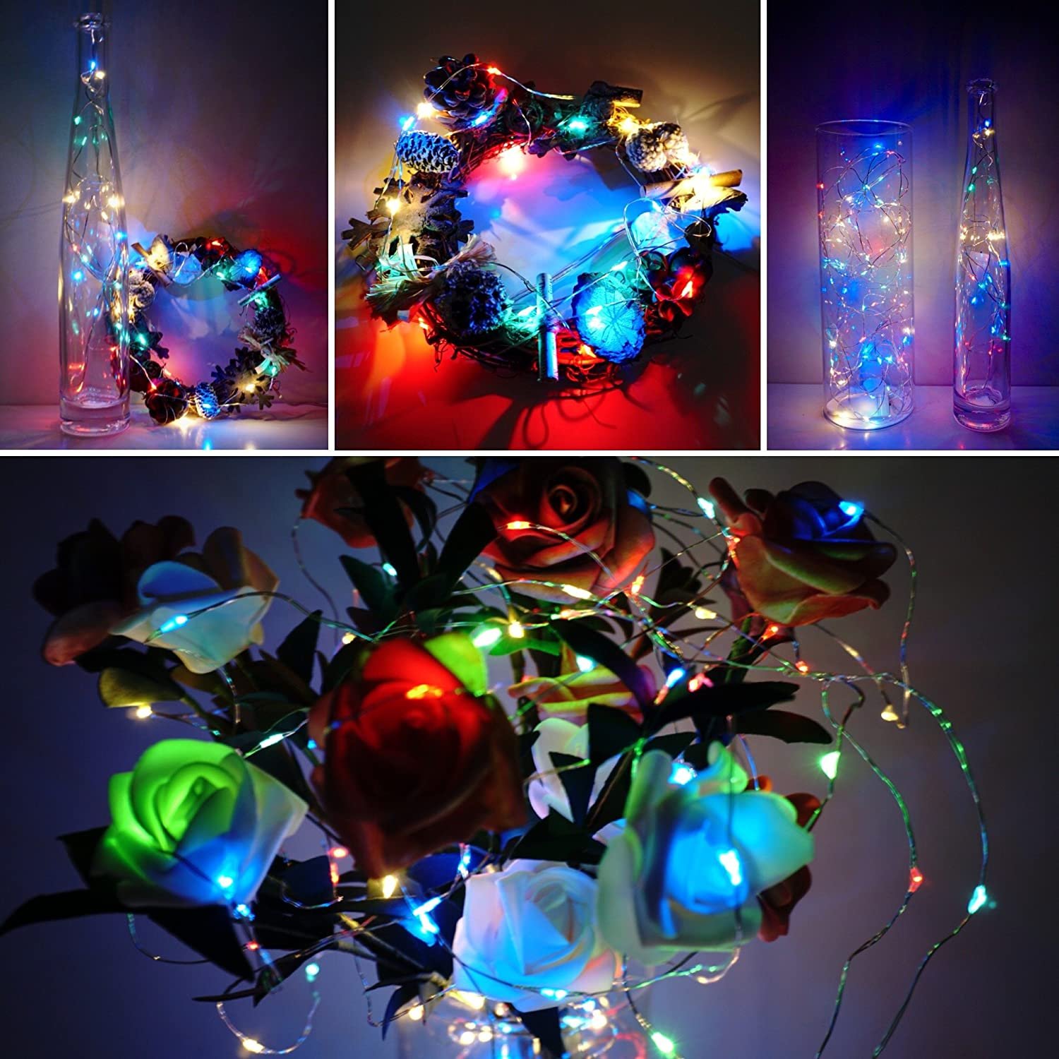 Đèn Led Dùng Pin AA Không Chớp Nháy-Dài 3M 30 Bóng Đèn Led Fairy Light Trang Trí Quấn Cây Decor Mô HÌnh
