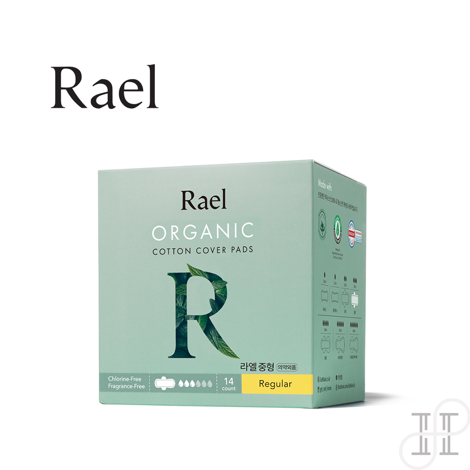 Gambar Korea Rael Organic Cotton Cover Sanitary Pads I Overnight I Sanitary Napkin I 34cm, 43cm I Longer Wider I heavy Flow I Leak protection I breathable I Soft   Comfortable