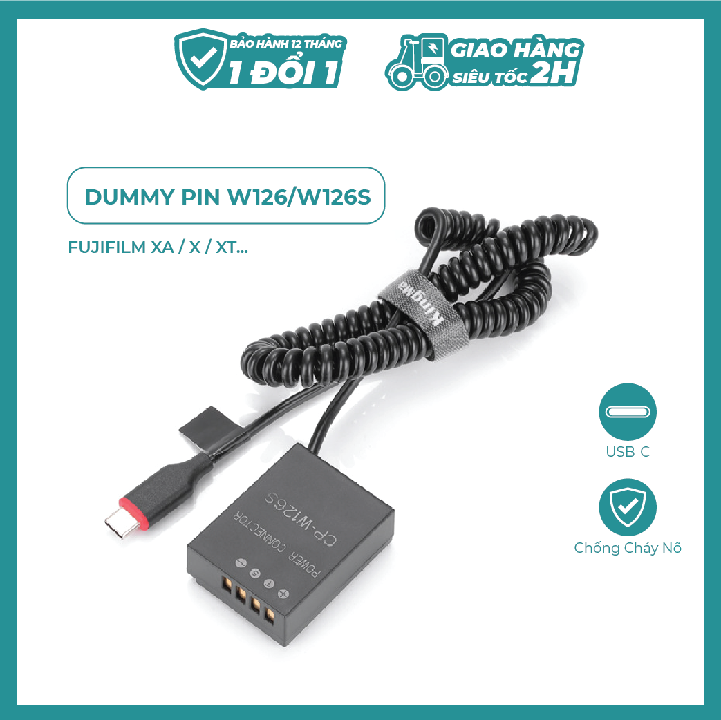 Pin ảo/ giả pin/ pin dummy kingma for fujifilm w126/126s