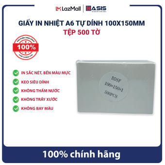 Giấy in nhiệt A6 in đơn hàng 100x150mm tệp combo 500 tờ bóc dính