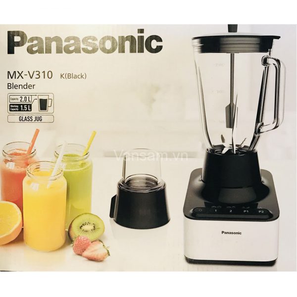 Máy Xay Sinh Tố Panasonic MX-V310KRA Cối Xay Thủy Tinh, Lưỡi Dao Sắc Bén- 2 Cối - Xay Đa Năng, Xay Được Đá, Tiện Dụng, Nhanh Chóng - Máy Khỏe - Bền, Có Chế Độ Vệ Sinh Cối Xay Nhanh, BH 12 THÁNG
