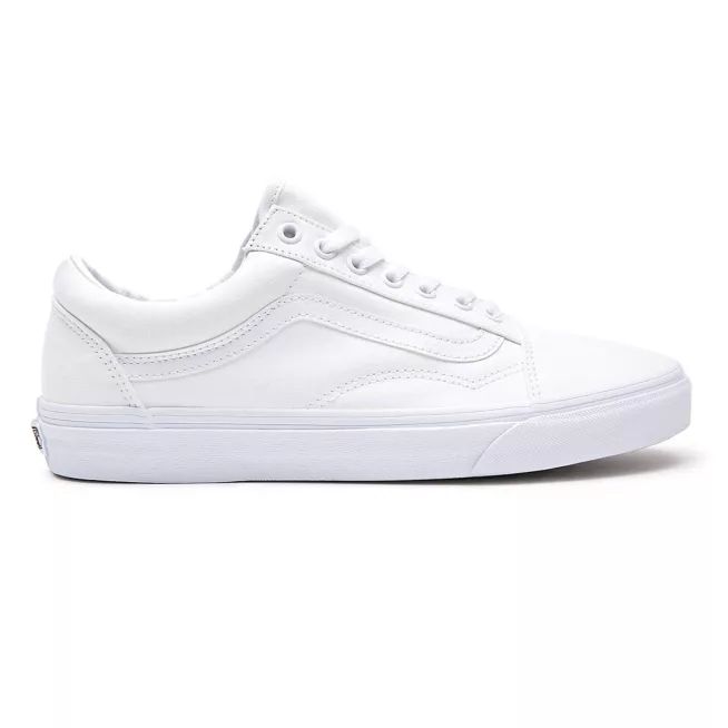 All white vans with on sale laces