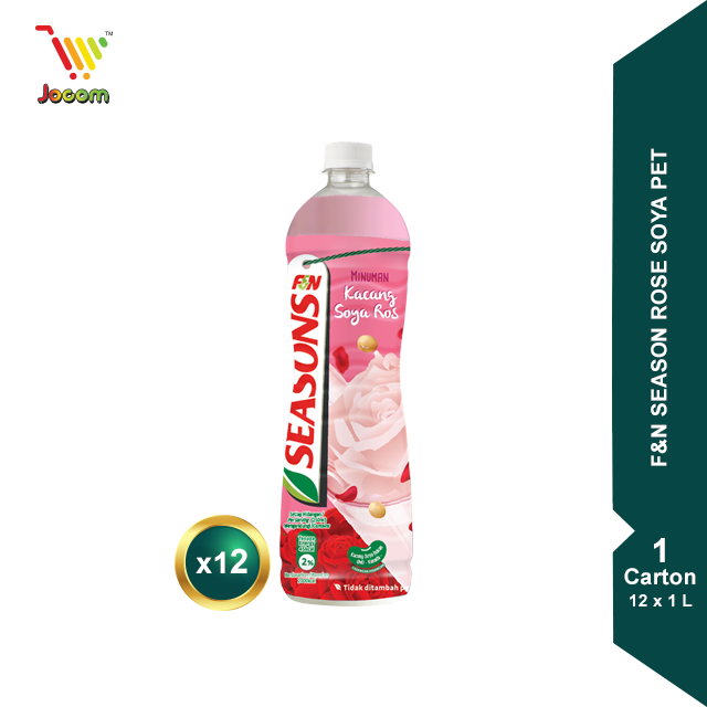 F&N Season Rose Soya PET 1 Carton (12 x 1L) [KL & Selangor Delivery Only]