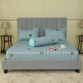 Bộ Ga Gối Cotton Hometex 160x200x25cm - Bộ Drap Gối Bọc Nệm Vải Cotton Hoa Hometex - CTY May Thiên Hà