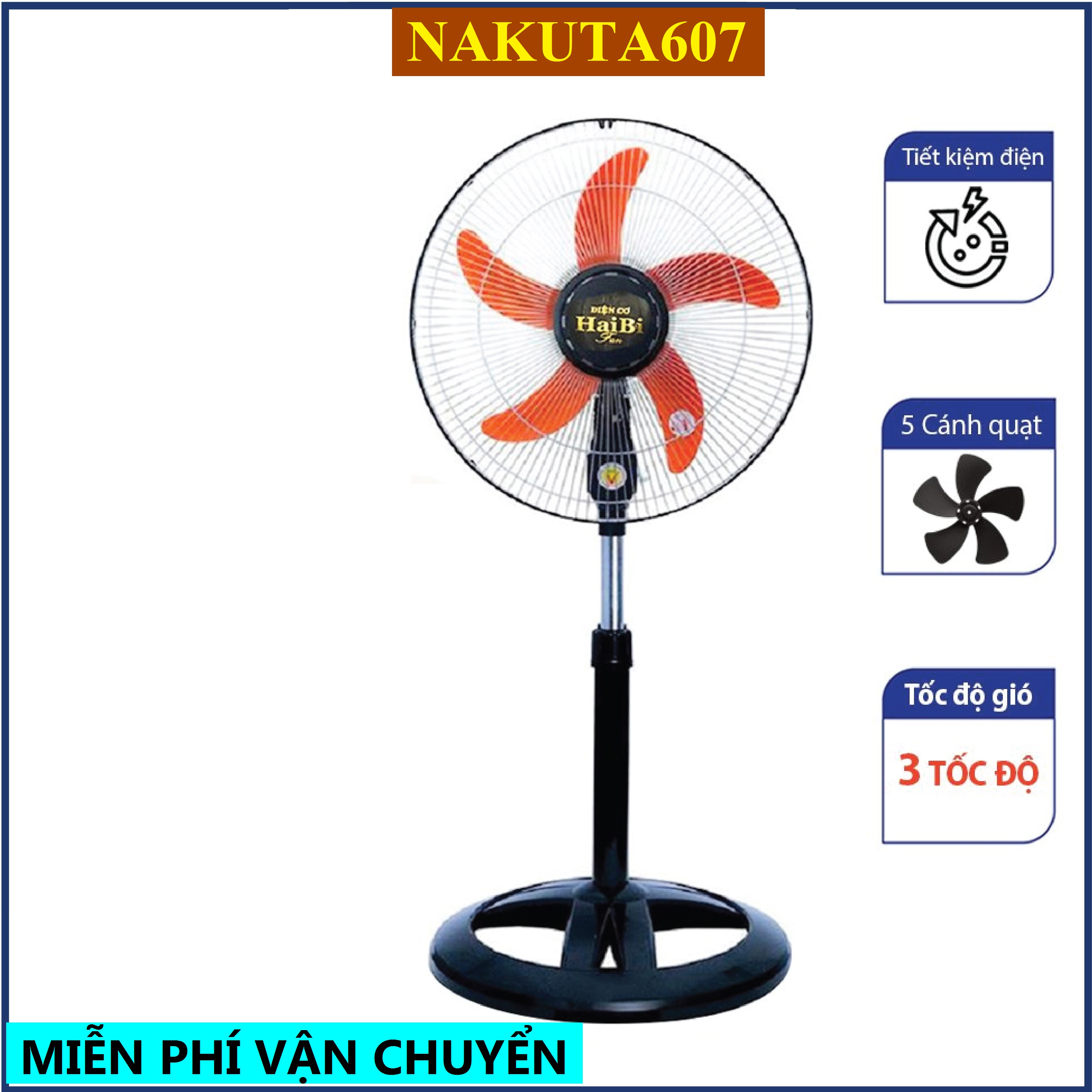 Quạt cây 5 cánh, quạt cây công nghiệp lỡ b3, quạt cây đứng lớn b4, b5, hoạt động êm ái, công suất lớn 47w-50w, bảo hành 12 tháng-nakuta607