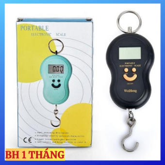 Cân điện tử cầm tay, cân đi chợ, cân điện tử mini bỏ túi, cân điện tử hành lý cầm tay hình mặt cười 40kg