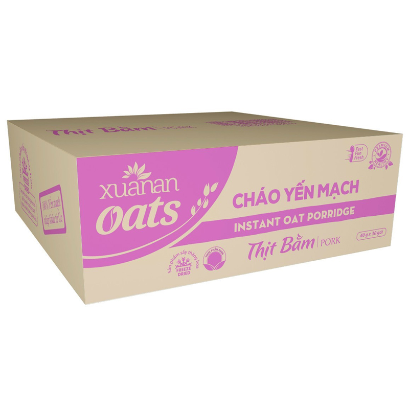 Thùng Cháo yến mạch thịt heo bằm // Thương hiệu Xuân An //