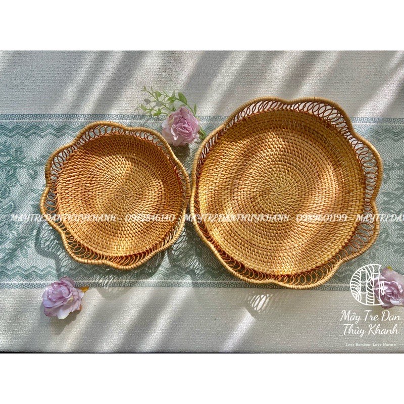 Bát mây song xiên bát mây đựng hoa quả bát mây trang trí
