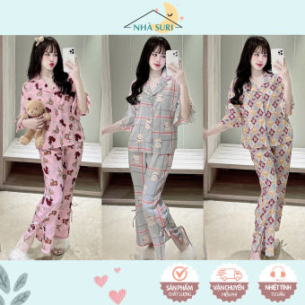 Đồ bộ pizama mặc nhà lụa Mango tay ngắn quần dài, set ngủ lụa mango mềm mịn Nhà Suri