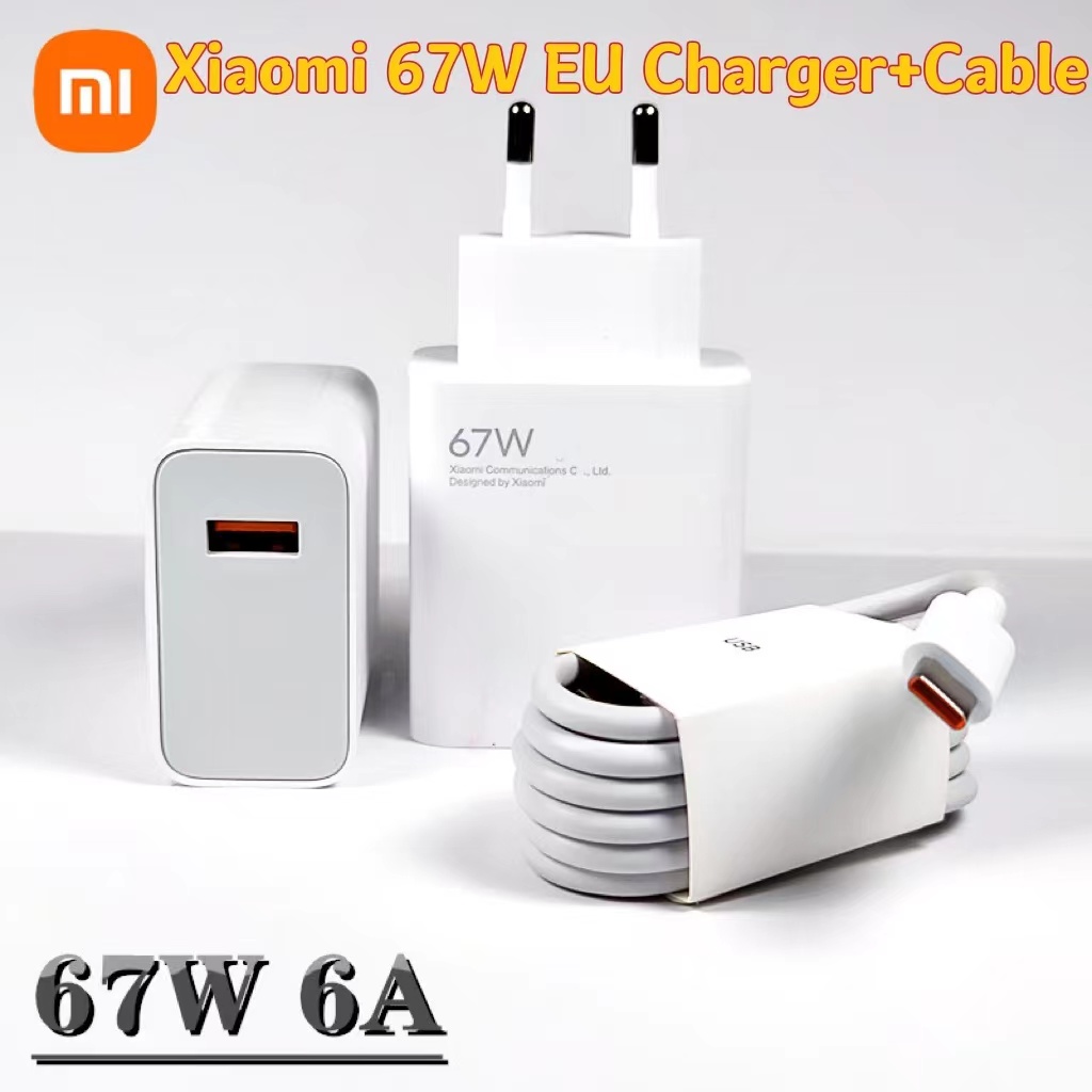 Bộ Sạc Xiaomi Bộ Sạc Nhanh EU 67W Bộ Chuyển Đổi Nguồn Cáp Type-C 6A Sạc Turbo QC 4.0 Cho Xiaomi 12 11 Ultra Redmi Note 9 10 11 Pro K30 40 Poco X3 X4 Pro F3 Cho Máy Tính Xách Tay Air 13.3 sổ Tay