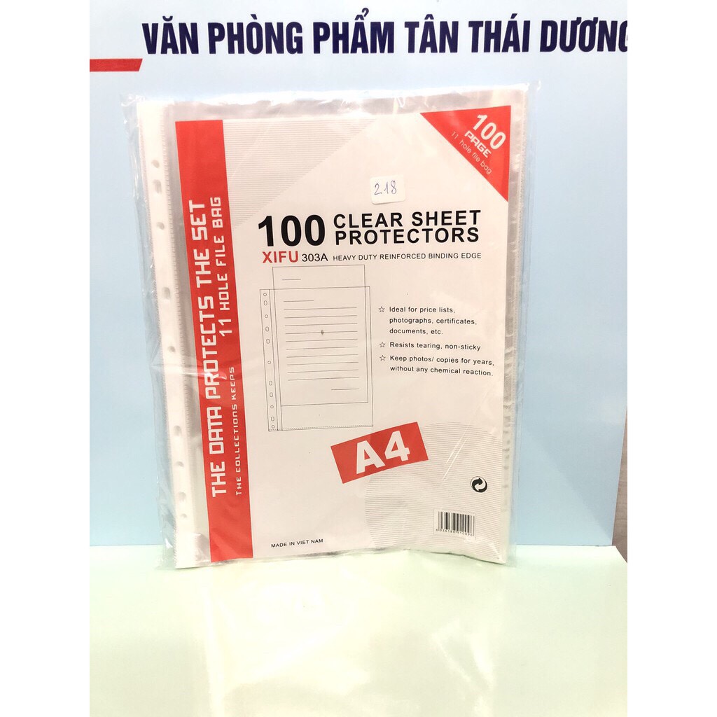 Túi sơ mi lỗ a4 - túi hồ sơ lỗ a4- 11 lỗ