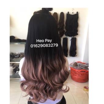 Tóc giả nữ giá rẻ ❤️FREESHIP❤️ Tóc kẹp chữ U omber xanh rêu