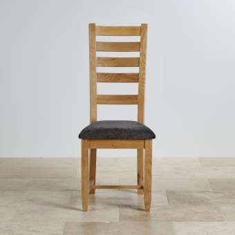 Ghế bàn ăn gỗ sồi Holy bọc simili đen