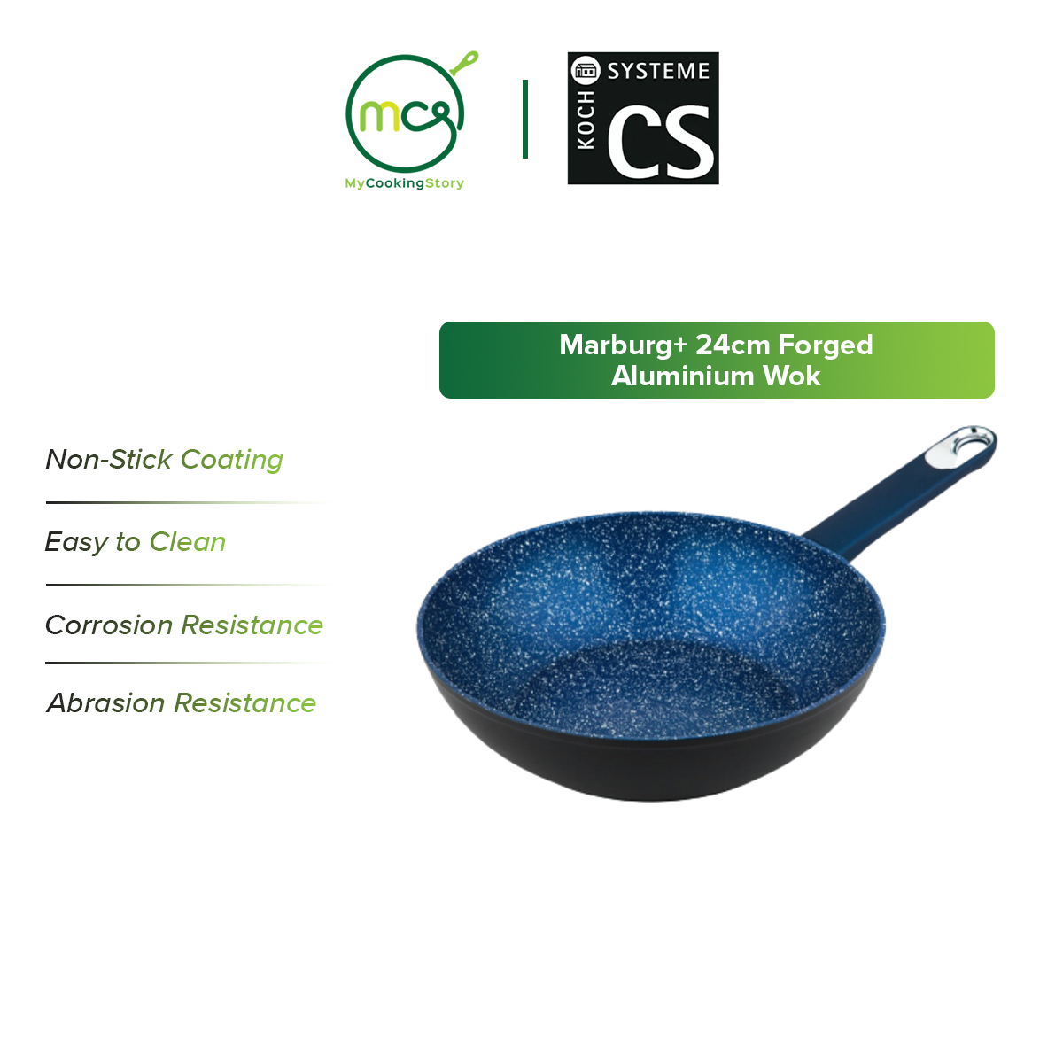 Gambar My Cooking Story   Carl Schmidt Sohn German CS Kochsysteme Marburg+ 24 X 7cm   28 X 7.9cm Forged Aluminum Wok With Long Handle W O Lid